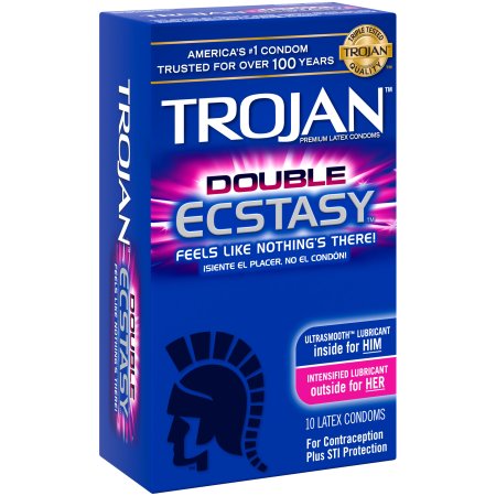 a box of a trojan premium condom for men